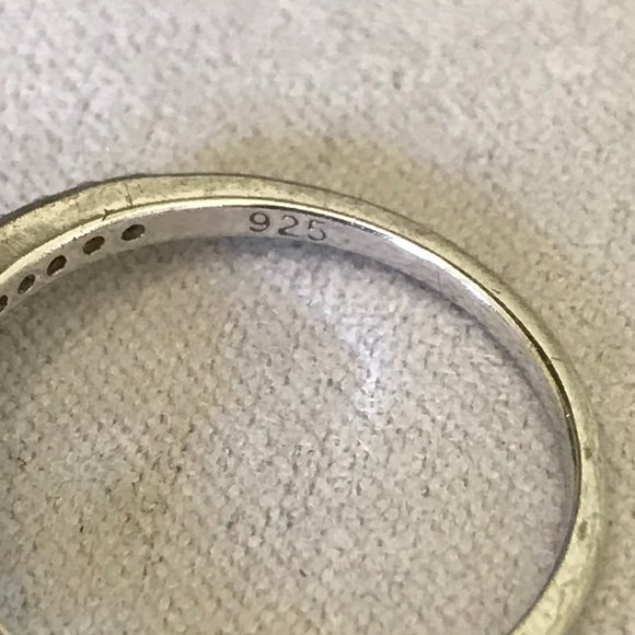 AVON Sterling Silver Created Aquamaring Ring Size - Picture 7 of 7